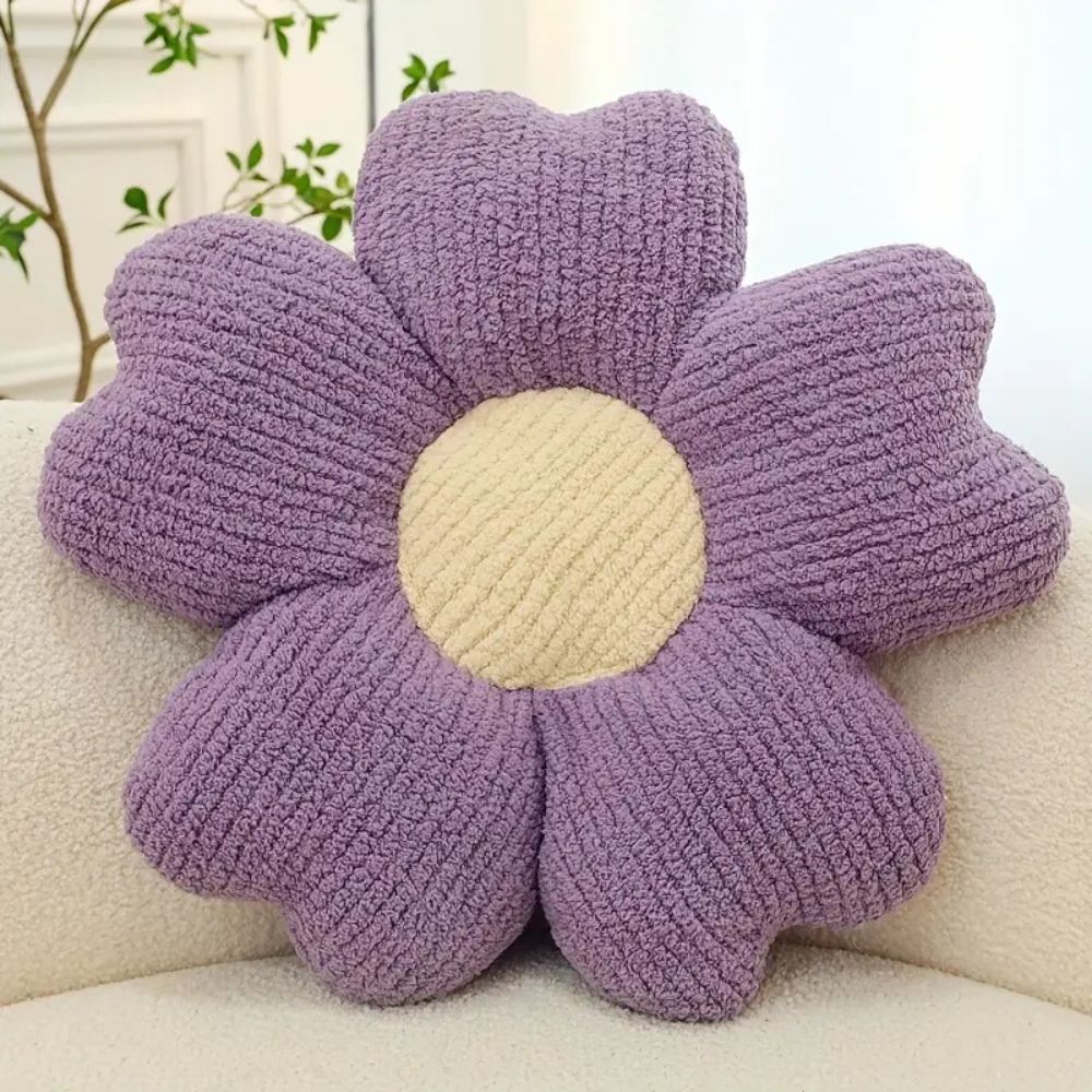 Dekokissen gestrickt in Blumenform