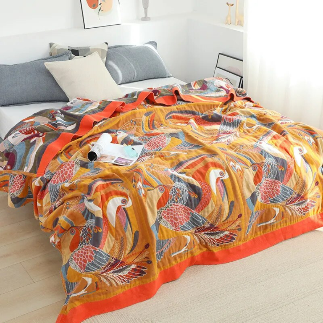 Vogel Druck Überwurf Wende Decke