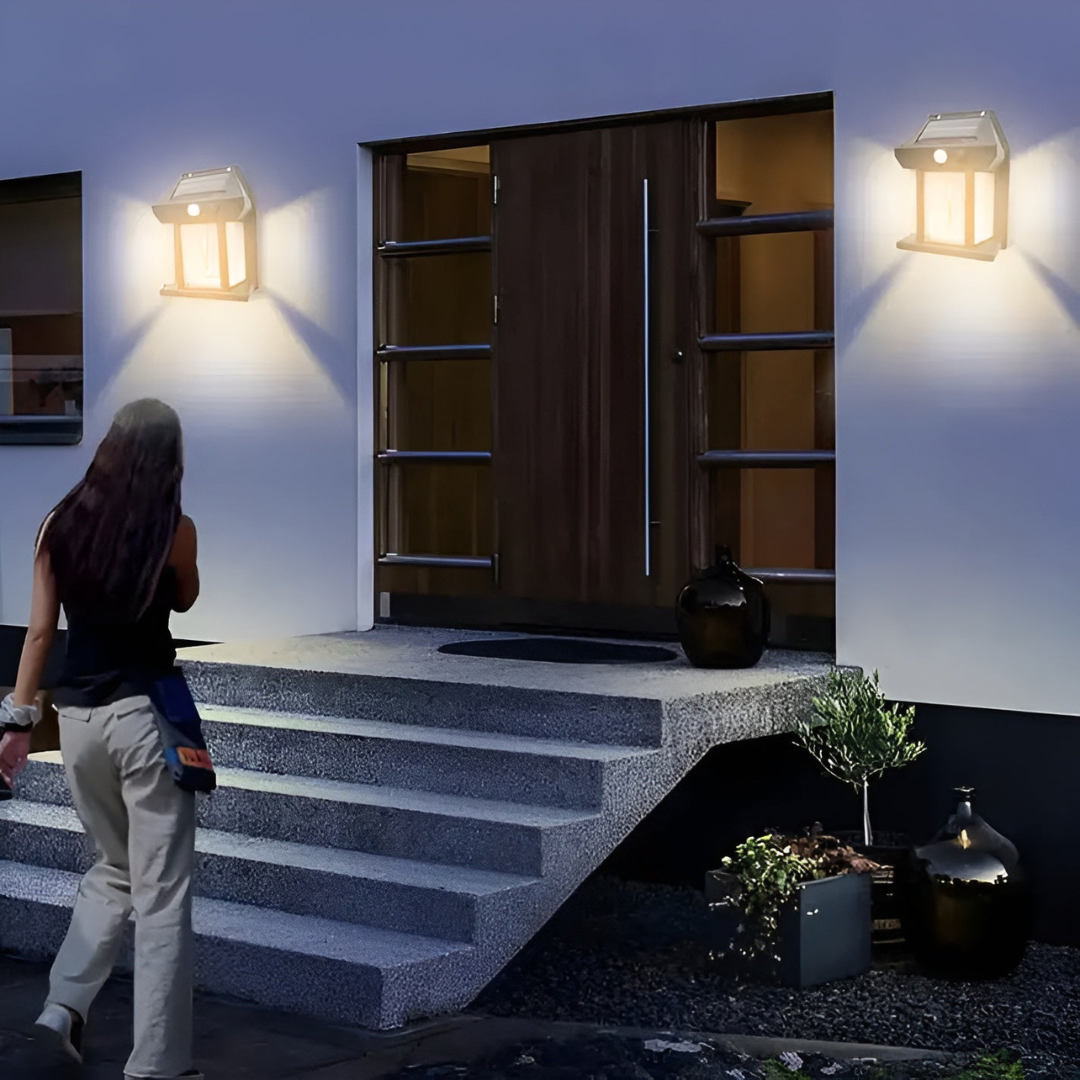Moderne LED Bewegungsmelder Solar Wandleuchten