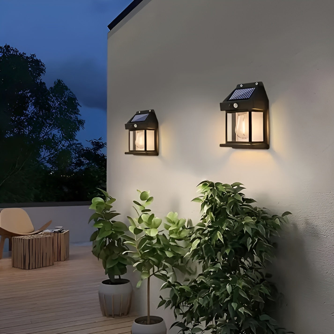 Moderne LED Bewegungsmelder Solar Wandleuchten