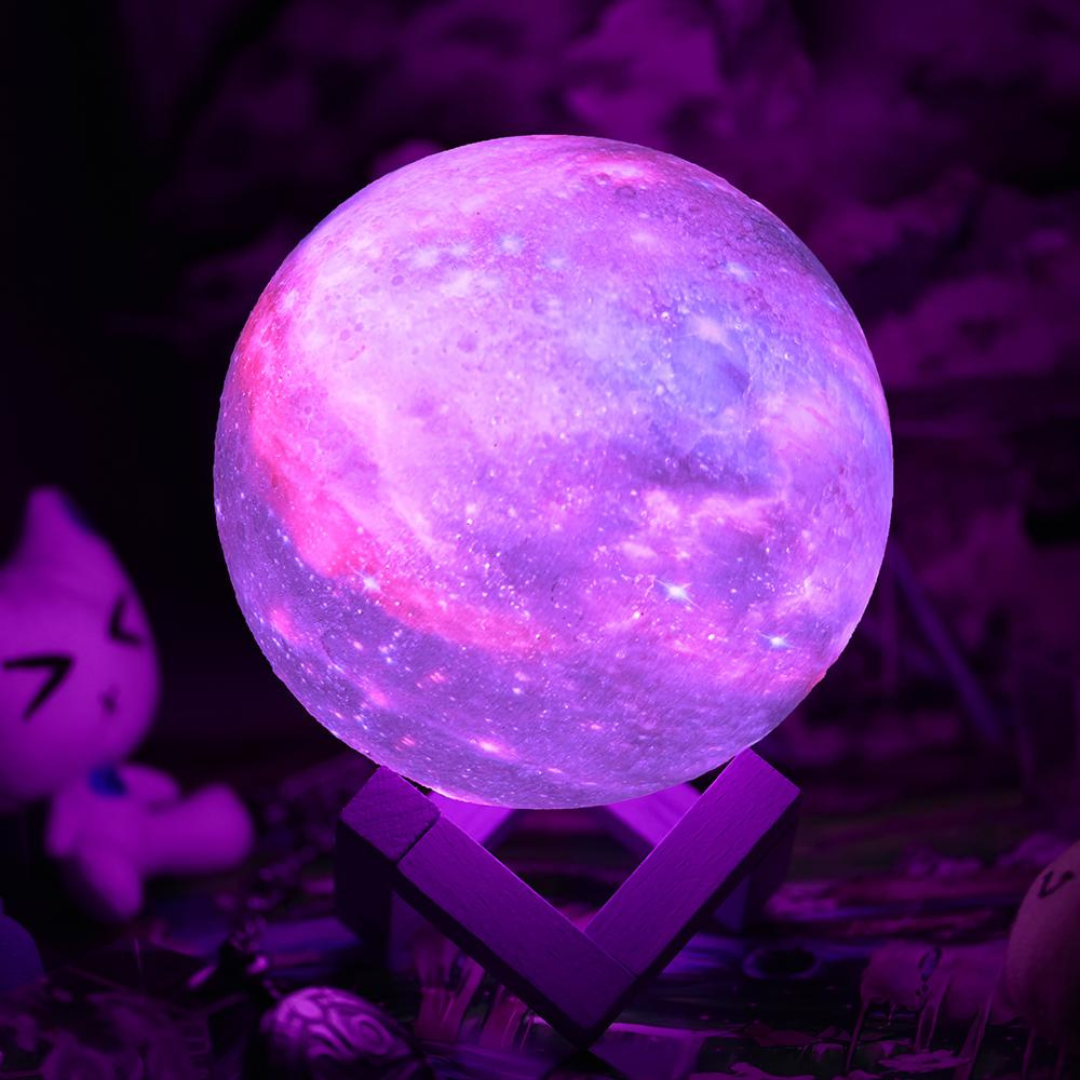 LED-Tischlampe im 3D-Mondlook