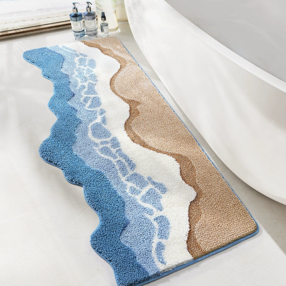 Badematte mit Wellenmuster