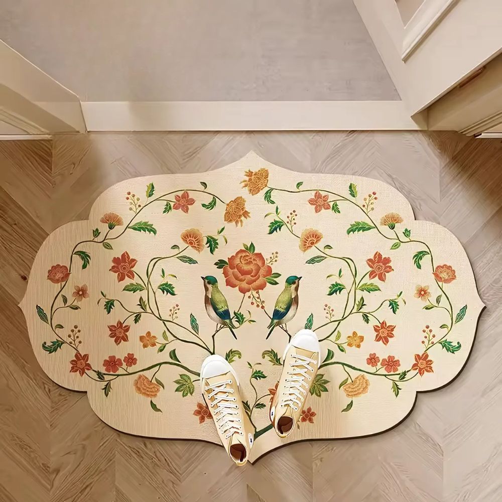 Weinlese Blumen Badematte