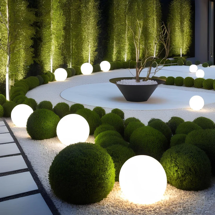 Kugelförmige Solarleuchte für den Garten