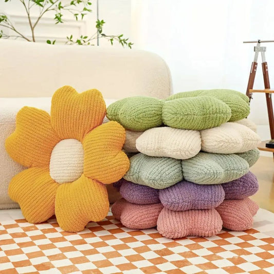 Dekokissen gestrickt in Blumenform