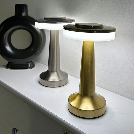 Kabellose Flache LED Pilz Tischlampe