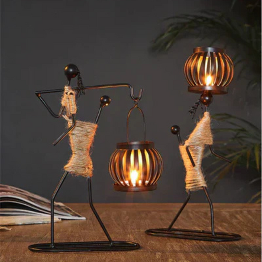 Weinlese Schwarz Kerzenständer