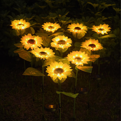Solarbetriebene Sonnenblumen-Gartenlichter