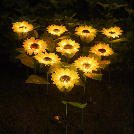 Solarbetriebene Sonnenblumen-Gartenlichter