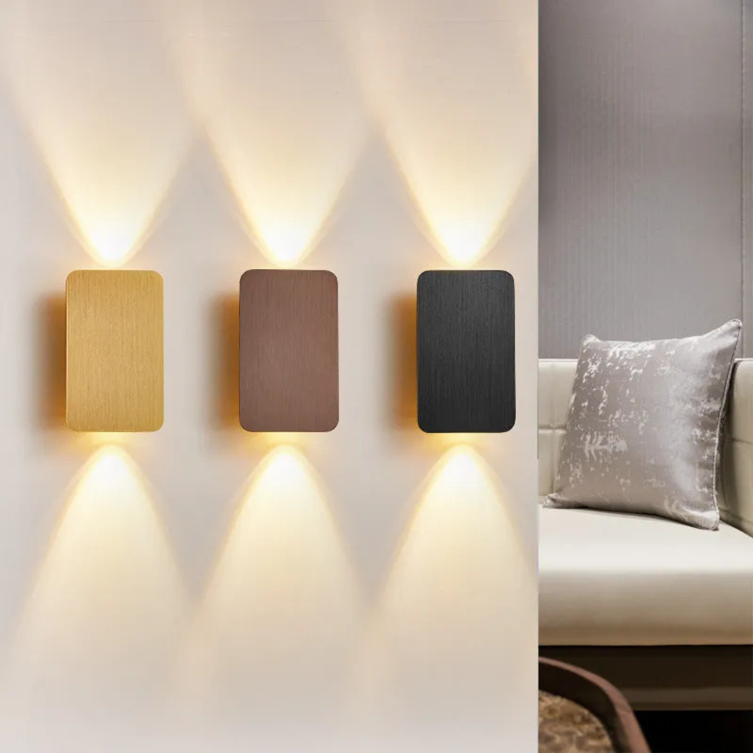 Moderne LED-Wandleuchte im Quadrat