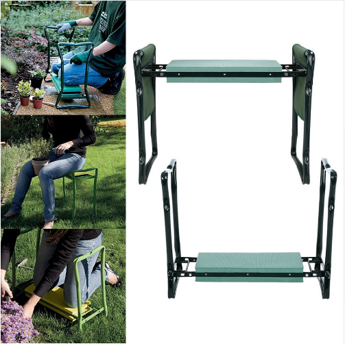 Gartenhocker mit Werkzeugtasche
