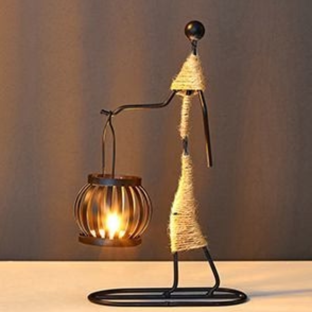 Weinlese Schwarz Kerzenständer