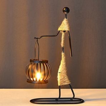 Weinlese Schwarz Kerzenständer