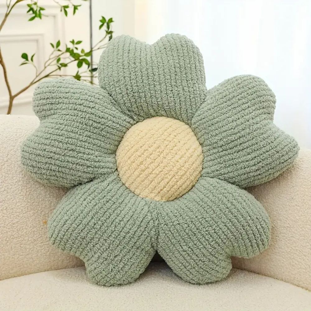 Dekokissen gestrickt in Blumenform