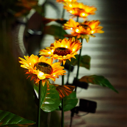Solarbetriebene Sonnenblumen-Gartenlichter