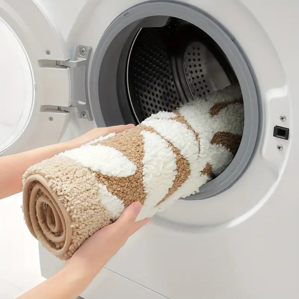 Badezimmerteppich mit Blättermuster