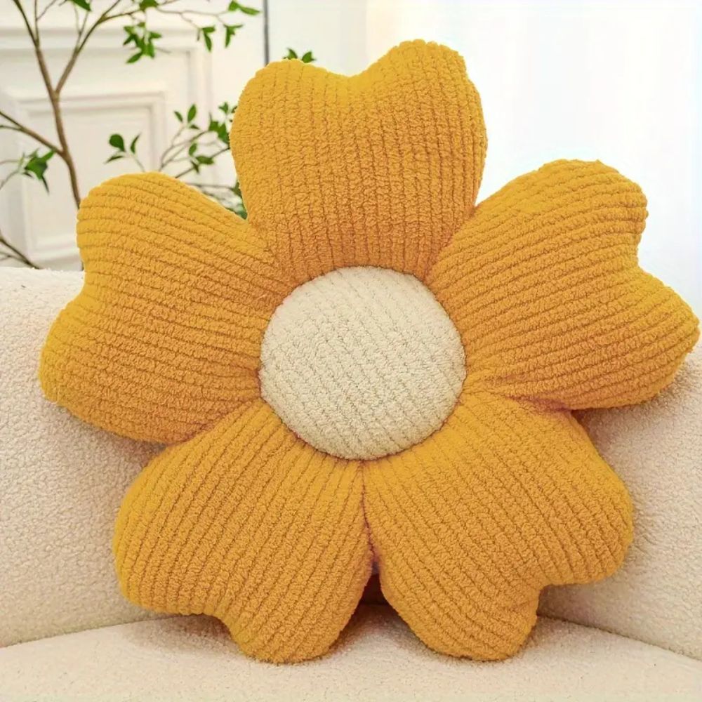Dekokissen gestrickt in Blumenform