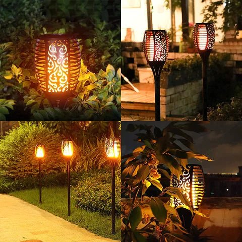 LED Solarleuchte mit Flammenoptik