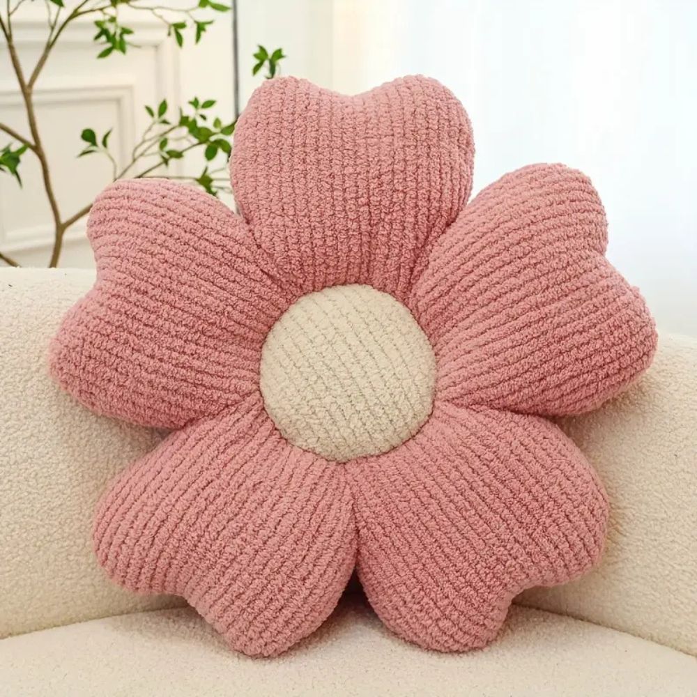 Dekokissen gestrickt in Blumenform