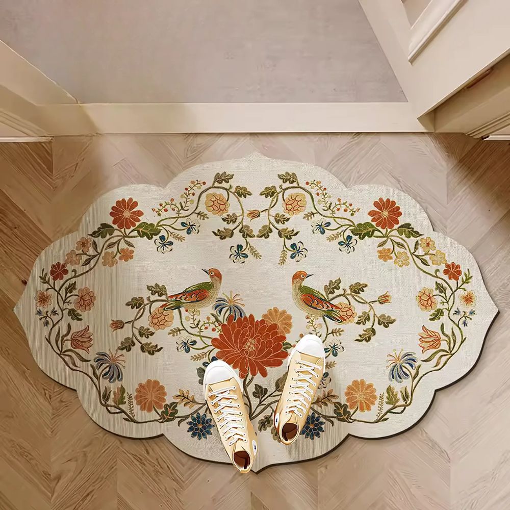 Weinlese Blumen Badematte