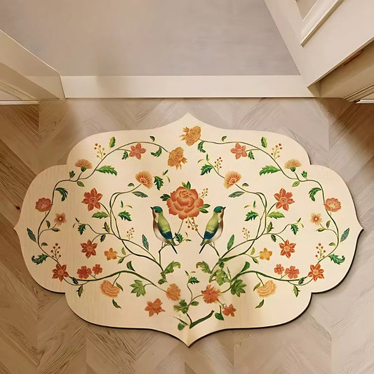 Weinlese Blumen Badematte