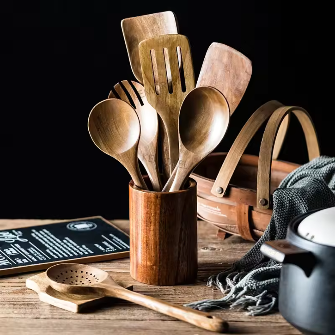 Küchenutensilien-Set aus Holz Handgemacht