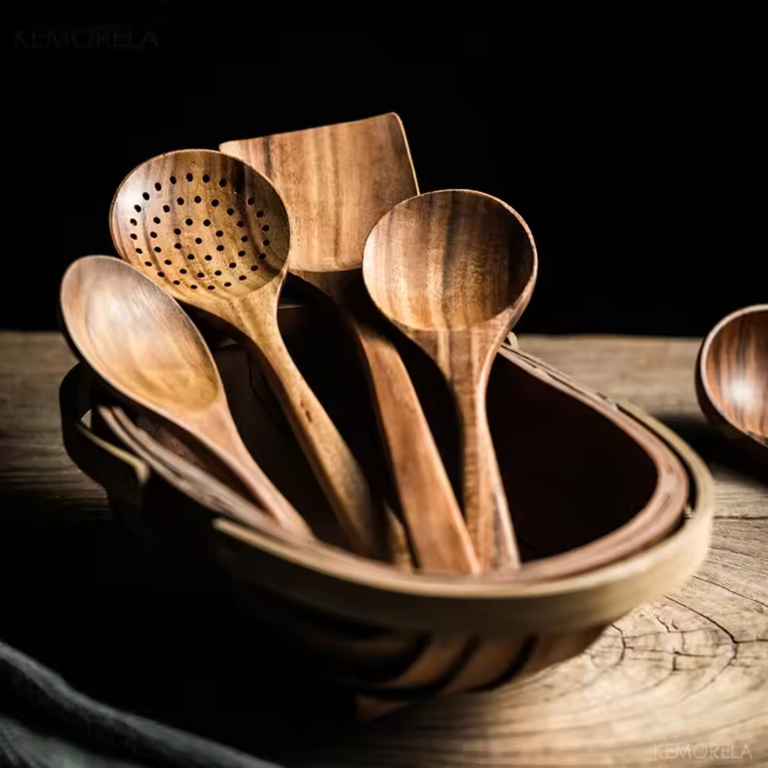 Küchenutensilien-Set aus Holz Handgemacht