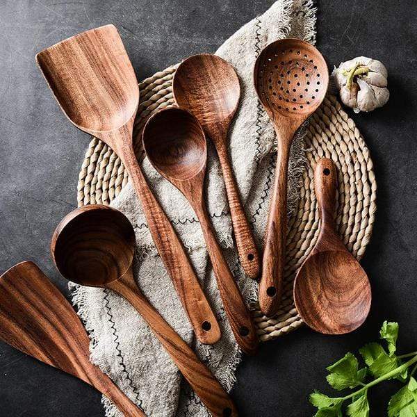Küchenutensilien-Set aus Holz Handgemacht